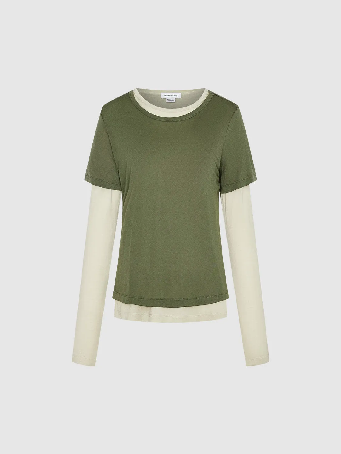 2 In 1 Crew Neck Straight T-Shirt sold by Urban Revivo product image thumbnail 2