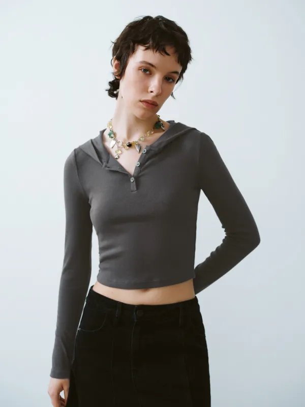 Hooded Skinny T-Shirt sold by Urban Revivo