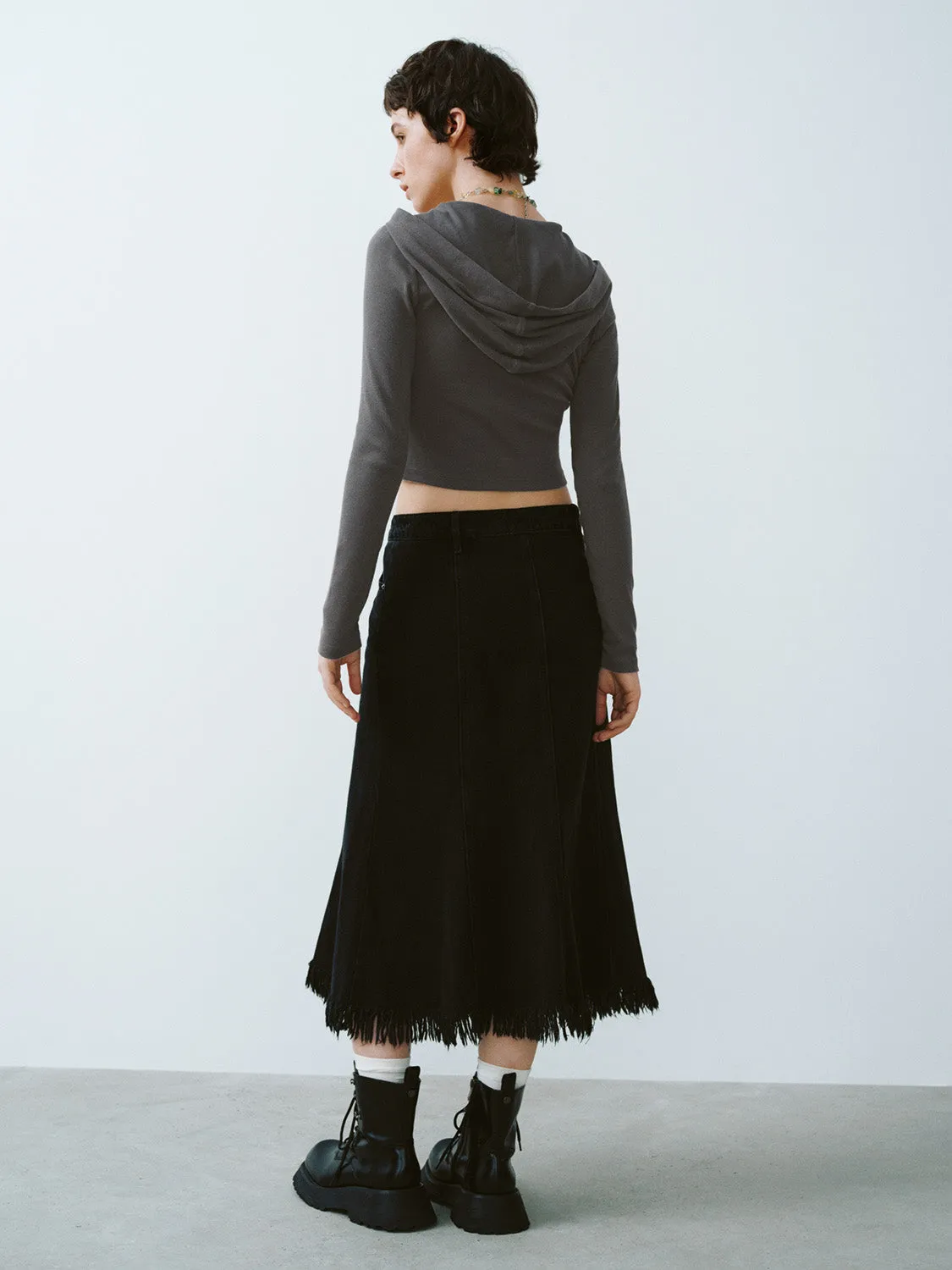 Hooded Skinny T-Shirt sold by Urban Revivo product image thumbnail 4