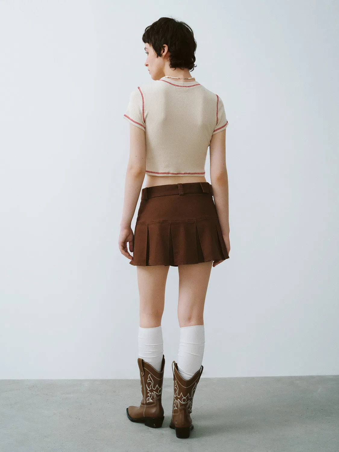 Printed Crew Neck Skinny T-Shirt sold by Urban Revivo product image thumbnail 4