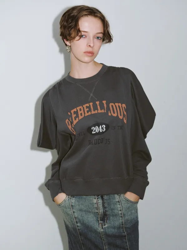 Printed Crew Neck Loose Sweatshirt sold by Urban Revivo