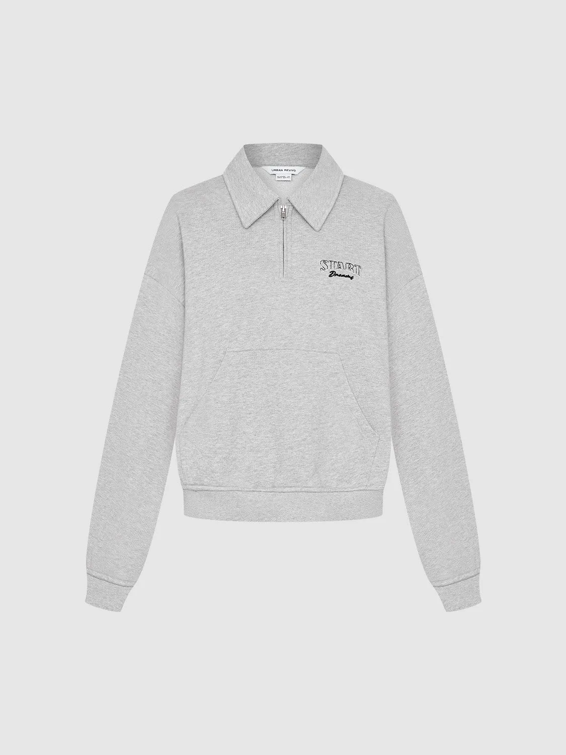 Zip Half Placket Oversized Sweatshirt sold by Urban Revivo product image thumbnail 2