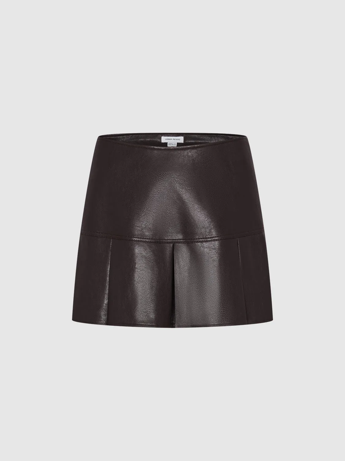 Vegan Leather Mini A-Line Skirt sold by Urban Revivo
