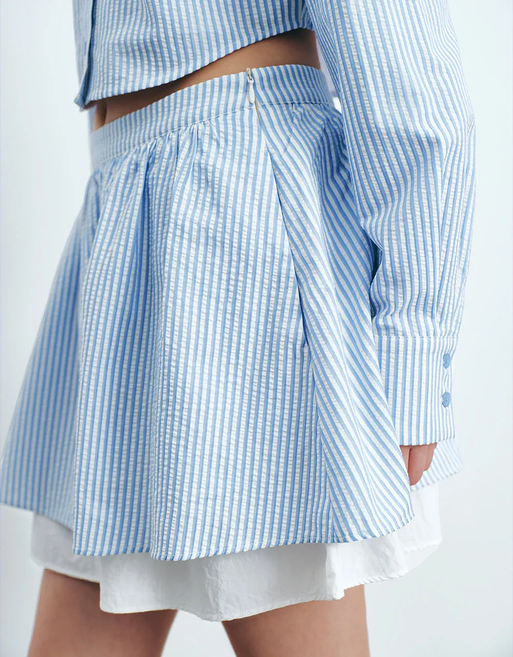 Elastic Waist Striped Mini A-Line Skirt sold by Urban Revivo product image thumbnail 5