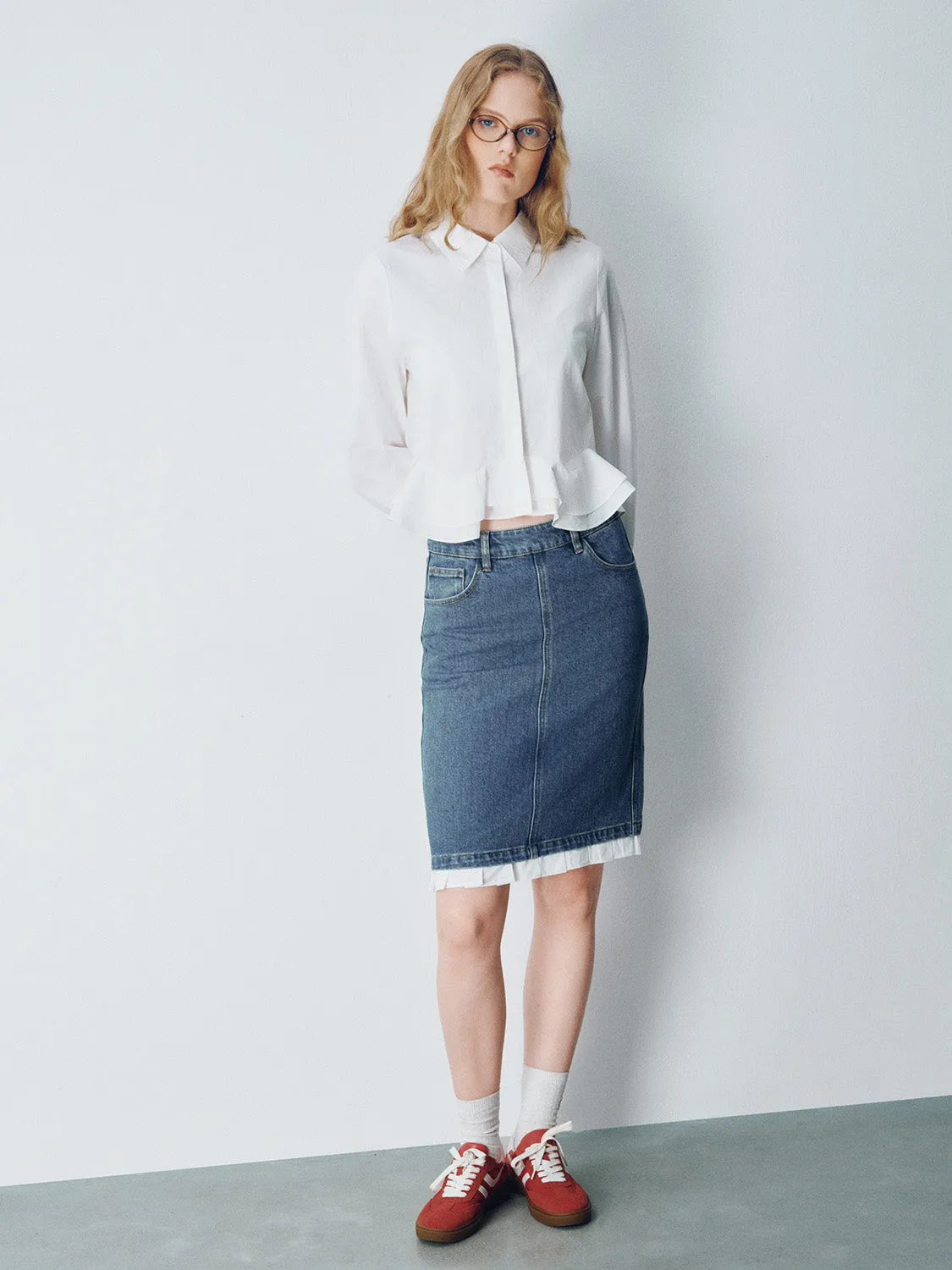 Bubble Hem Straight Shirt sold by Urban Revivo product image thumbnail 5