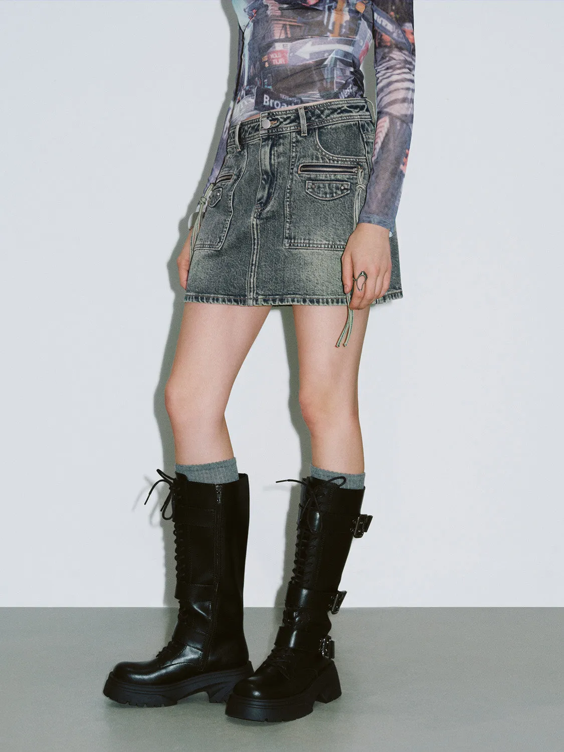 Mini Denim Skirt sold by Urban Revivo product image thumbnail 3