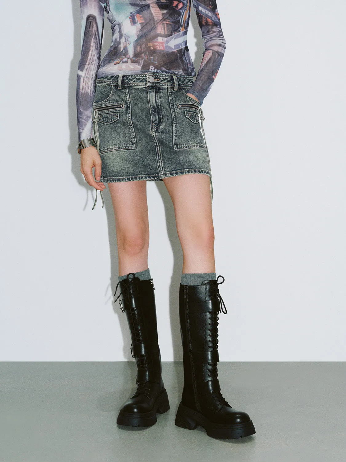 Mini Denim Skirt sold by Urban Revivo product image thumbnail 2