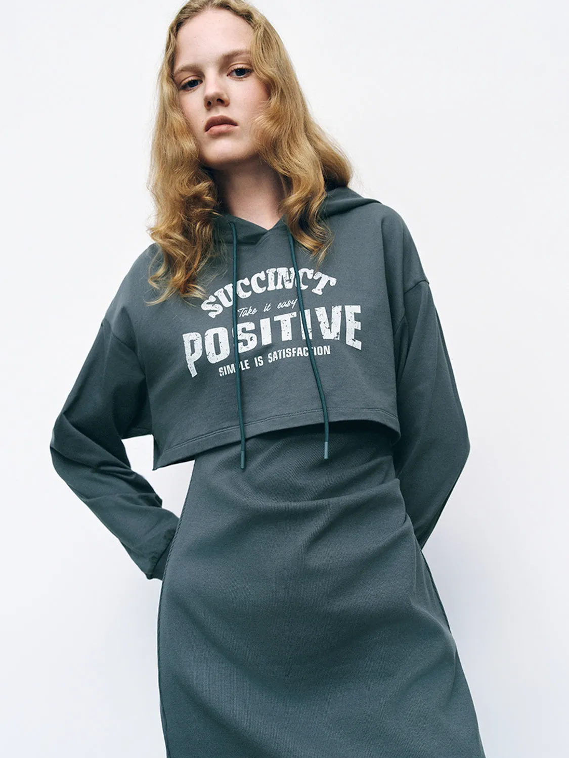 Printed Hooded Skinny Dress sold by Urban Revivo product image thumbnail 4