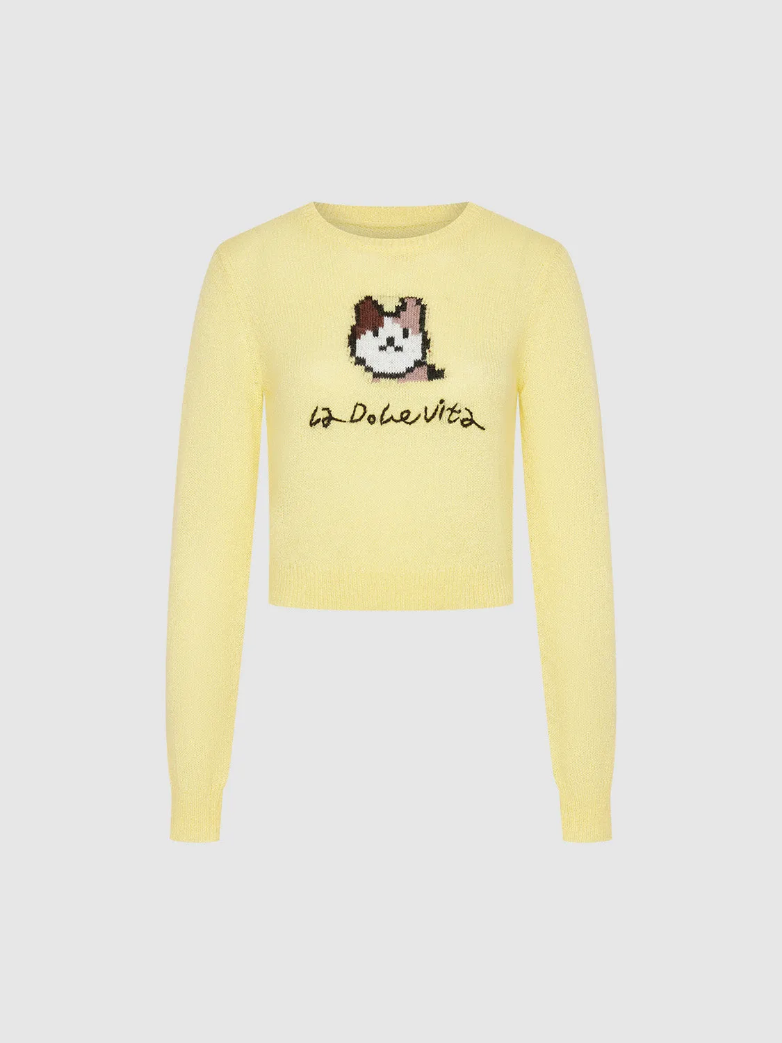 Pixel Cat Printed Knitted T-Shirt sold by Urban Revivo product image thumbnail 2