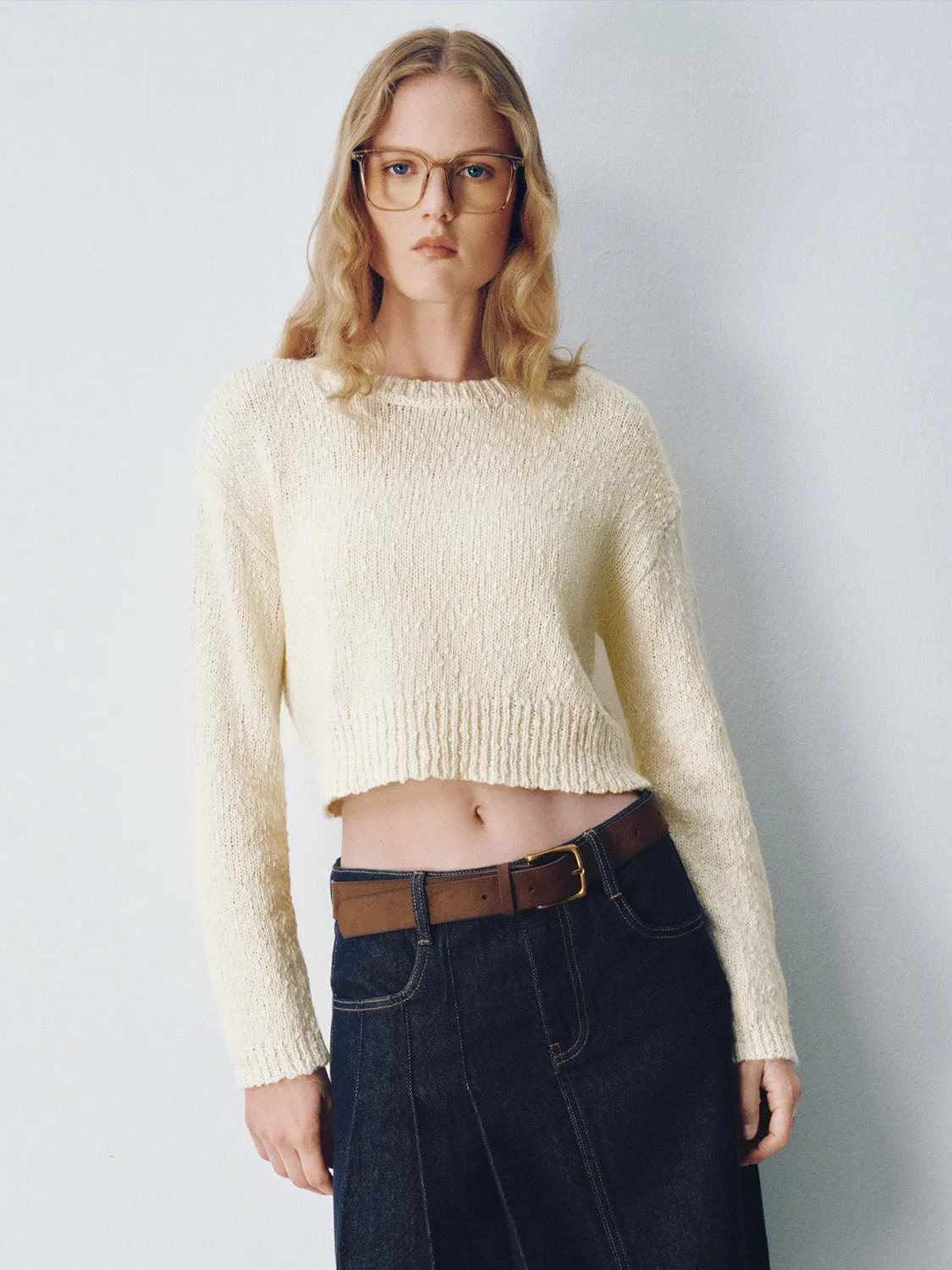 Crew Neck Knitted T-Shirt sold by Urban Revivo