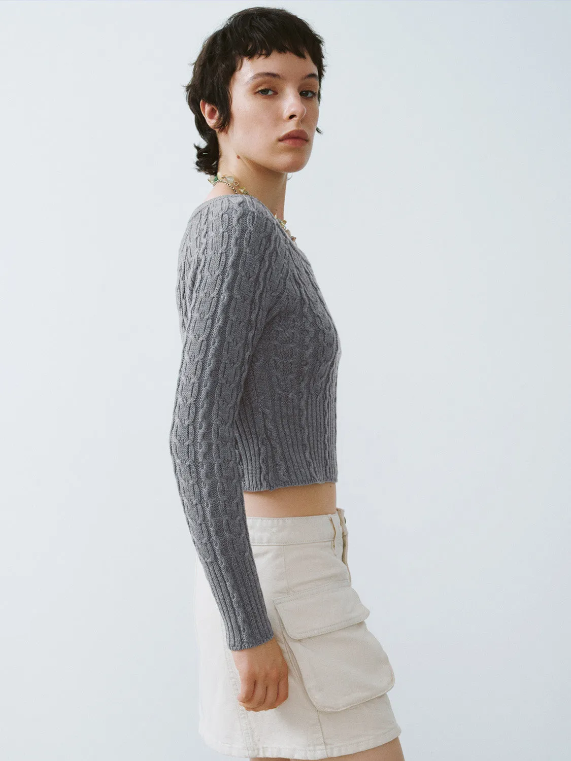 Crew Neck Skinny Knitted T-Shirt sold by Urban Revivo product image thumbnail 3