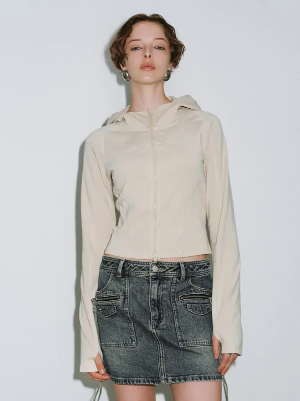 Zipper Front Hooded Jacket sold by Urban Revivo