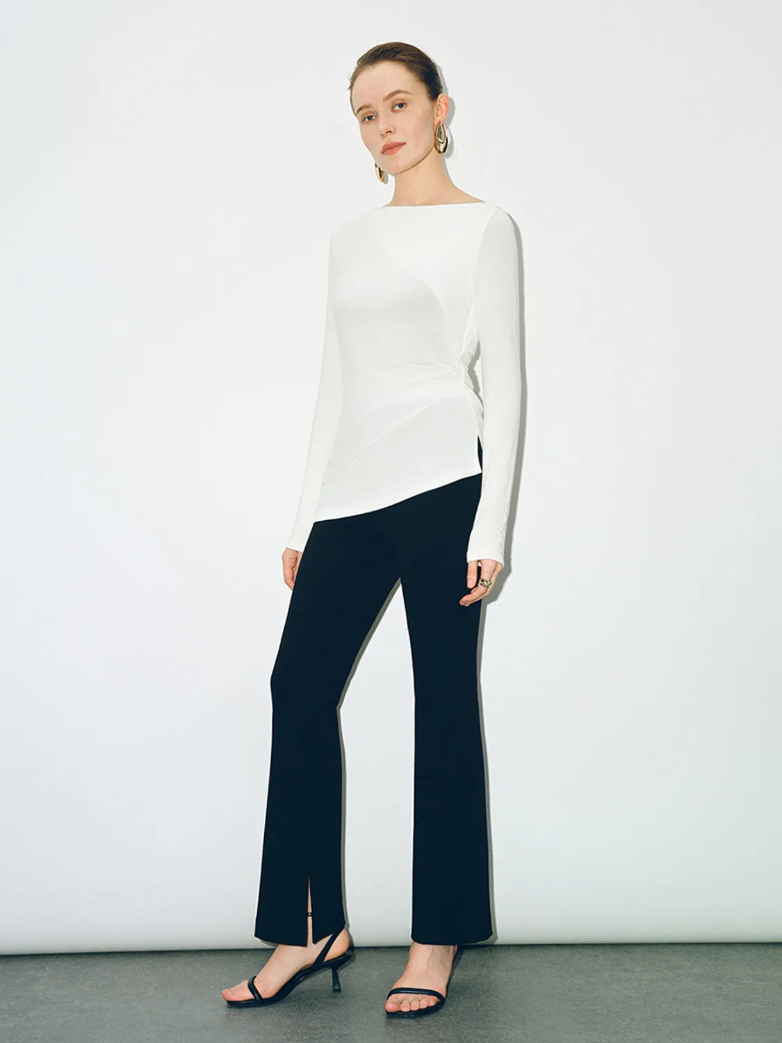 Asymmetric Neck Skinny T-Shirt sold by Urban Revivo product image thumbnail 4