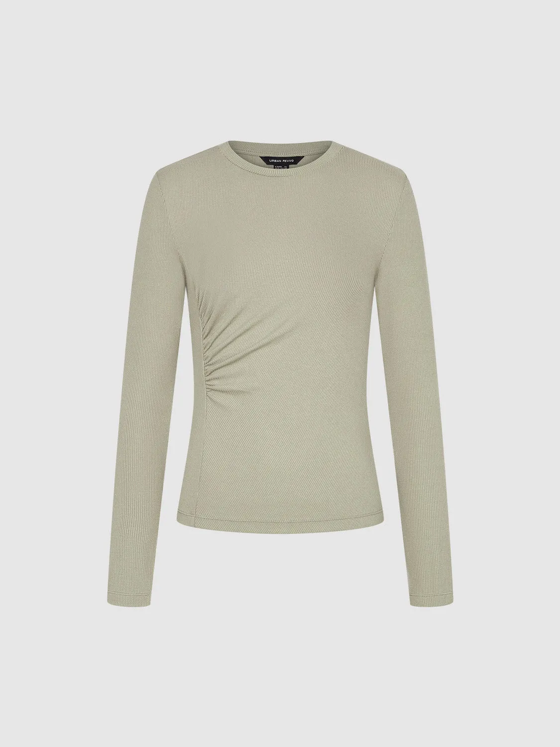 Ruched Crew Nek Skinny T-Shirt sold by Urban Revivo product image thumbnail 2