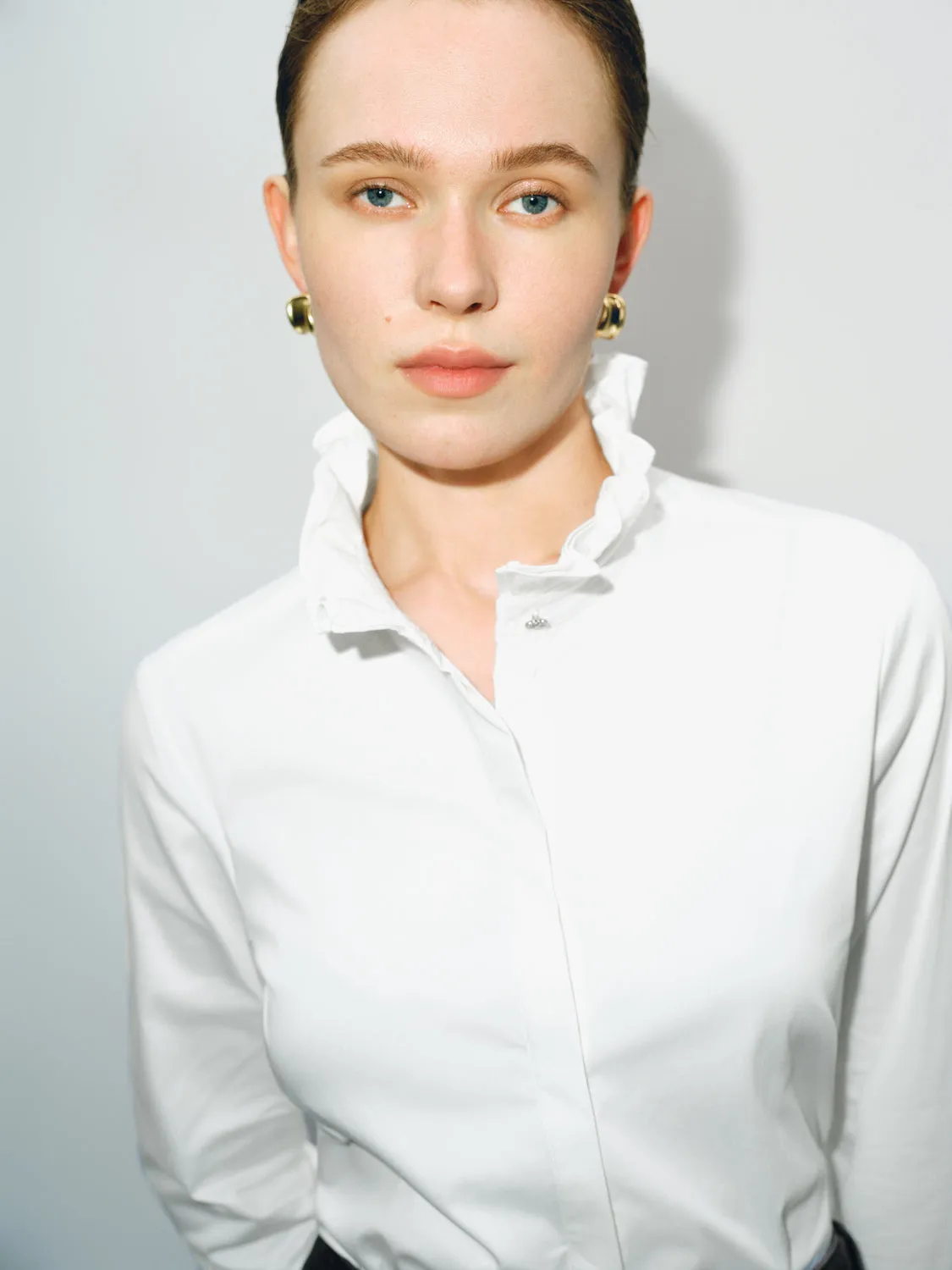 Frill Trim Button Up Straight Shirt sold by Urban Revivo product image thumbnail 4