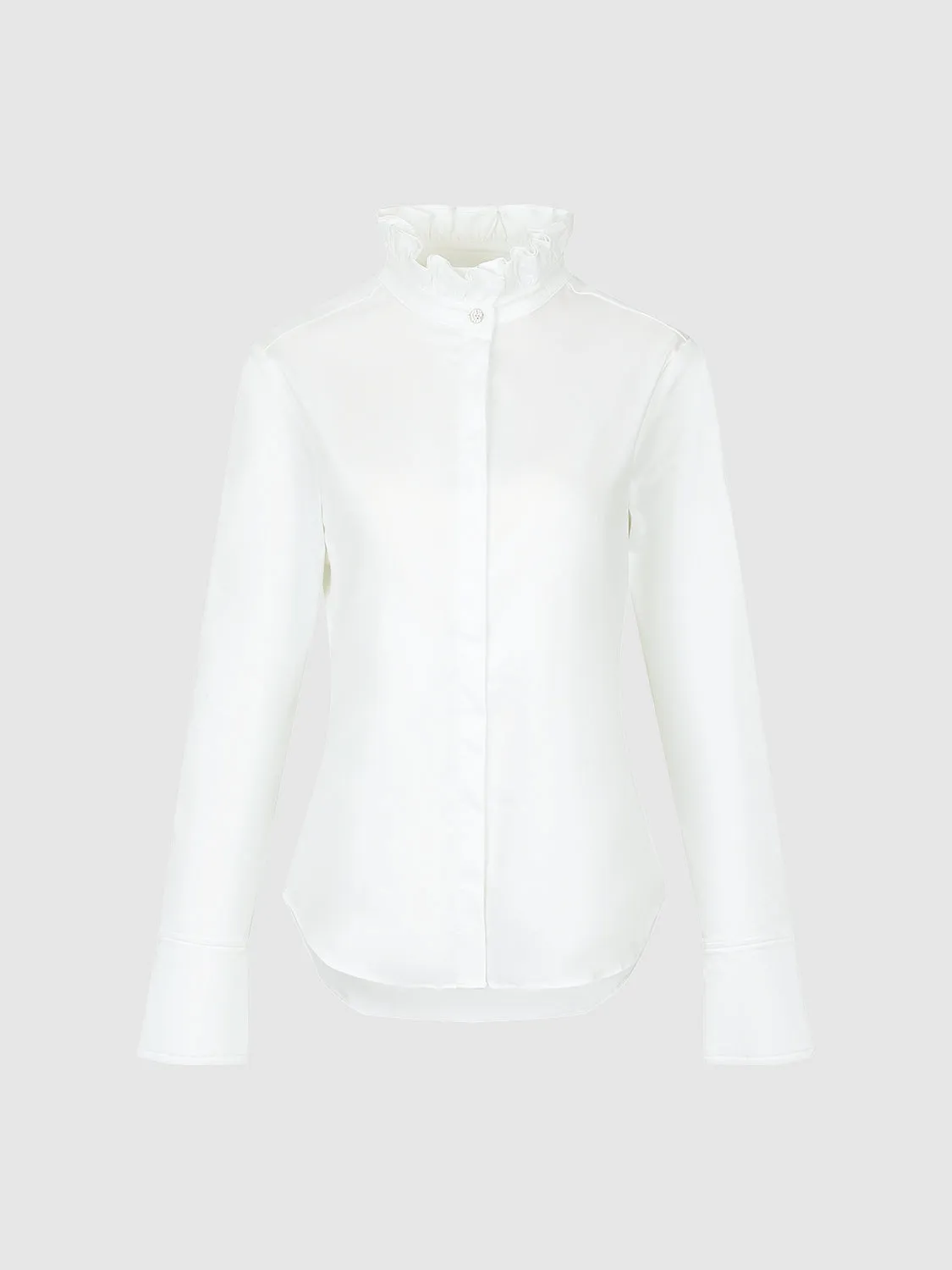 Frill Trim Button Up Straight Shirt sold by Urban Revivo product image thumbnail 2