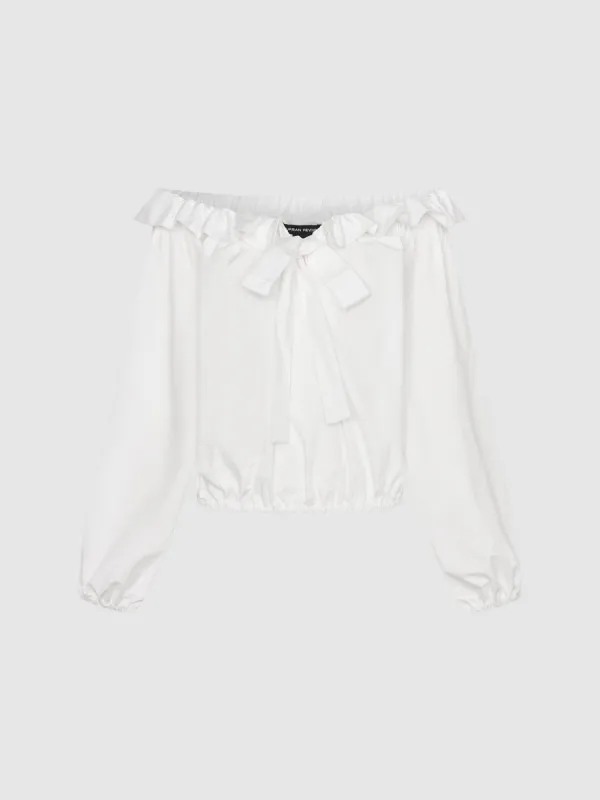 Ruffle Off-Shoulder Oversized Blouse sold by Urban Revivo