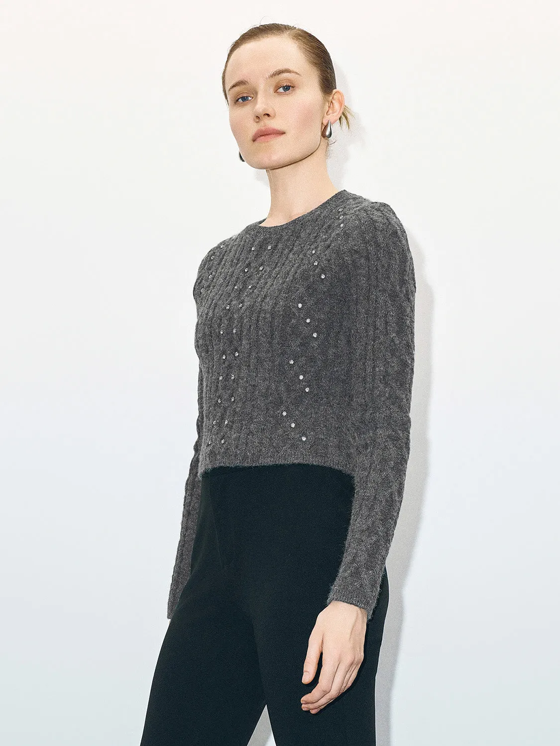 Rhinestone Décor Skinny Knitted T-Shirt sold by Urban Revivo product image thumbnail 3