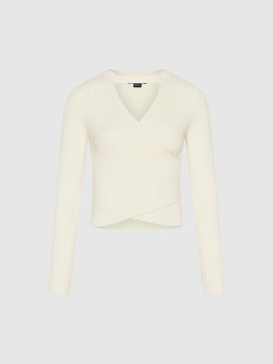 Keyhole Neck Skinny Knitted T-Shirt sold by Urban Revivo product image thumbnail 2