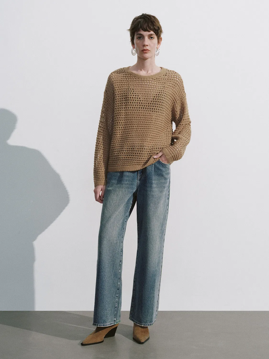 Crew Neck Loose Knitted T-Shirt sold by Urban Revivo product image thumbnail 5