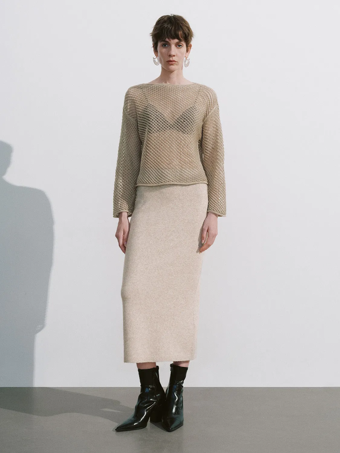 Crew Neck Straight Knitted T-Shirt sold by Urban Revivo product image thumbnail 5