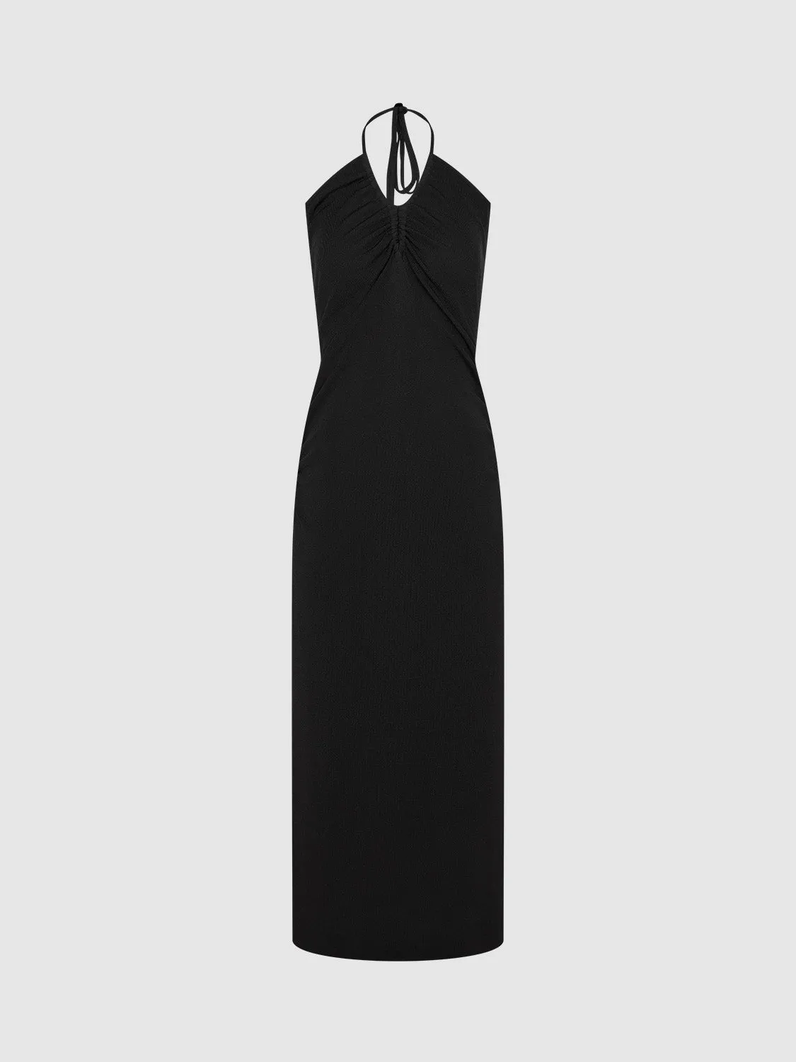 Halter Neck Ruched Skinny Knitted Dress sold by Urban Revivo product image thumbnail 2