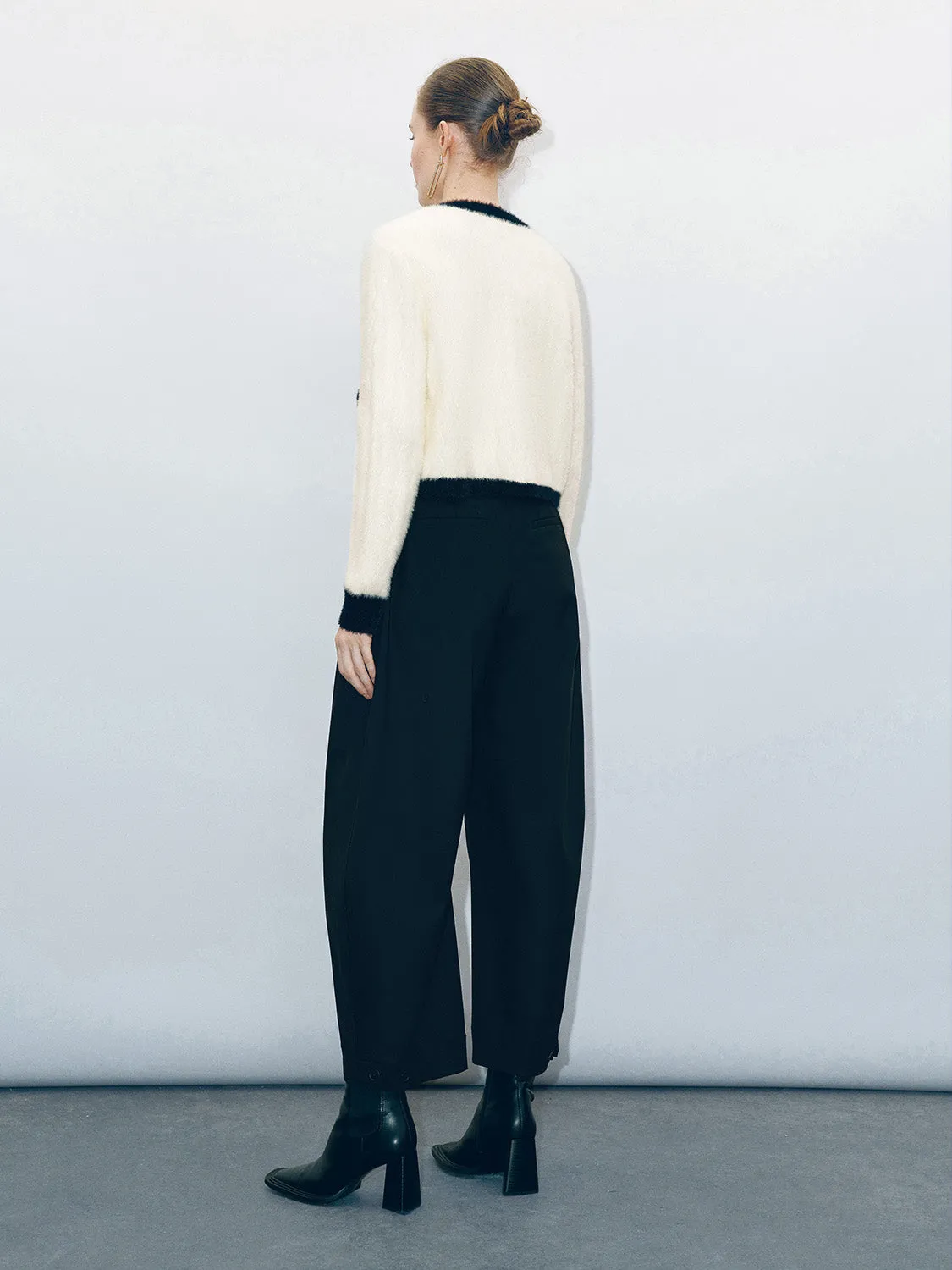 Furry Crew Neck Knitted Cardigan sold by Urban Revivo product image thumbnail 4