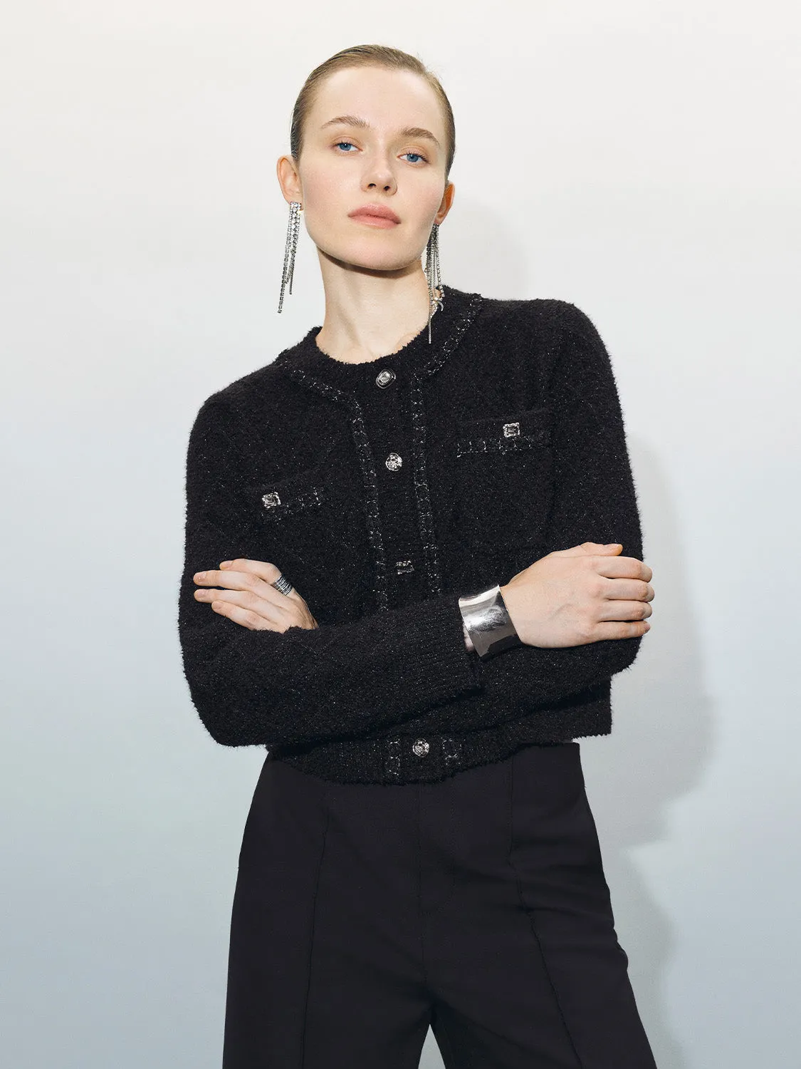 Crew Neck Loose Knitted Cardigan sold by Urban Revivo
