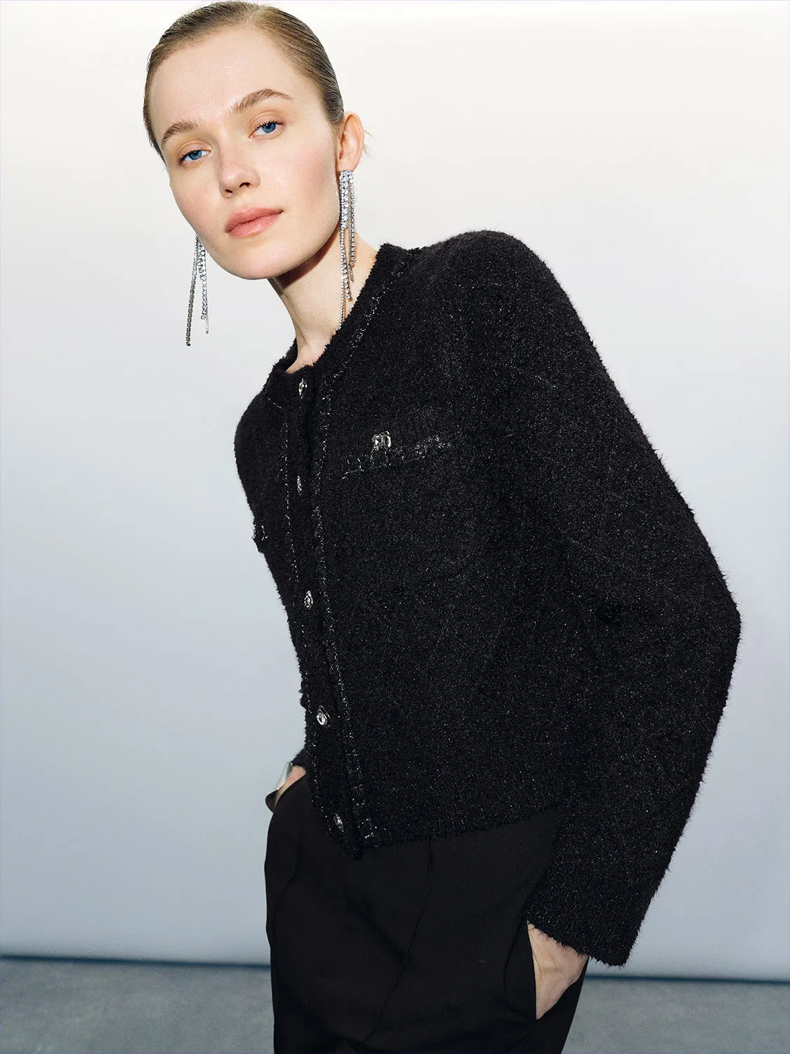 Crew Neck Loose Knitted Cardigan sold by Urban Revivo product image thumbnail 3