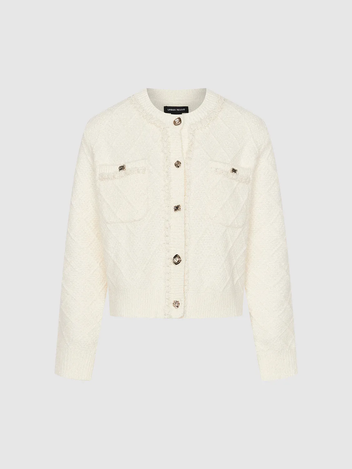 Crew Neck Loose Knitted Cardigan sold by Urban Revivo product image thumbnail 2