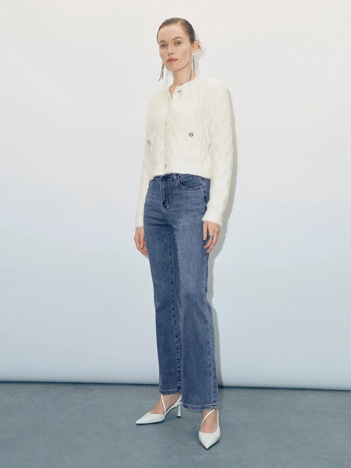 Crew Neck Straight Knitted Cardigan sold by Urban Revivo product image thumbnail 5