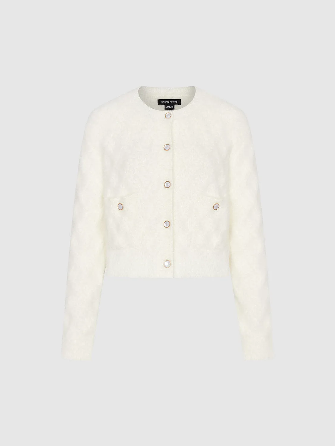 Crew Neck Straight Knitted Cardigan sold by Urban Revivo product image thumbnail 2