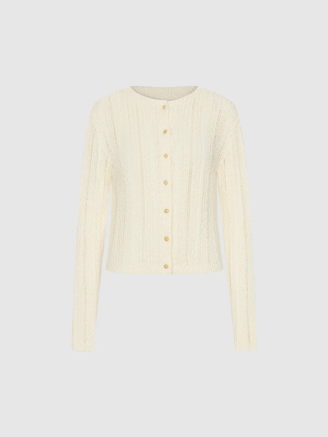 Crew Neck Knitted Cardigan sold by Urban Revivo product image thumbnail 2