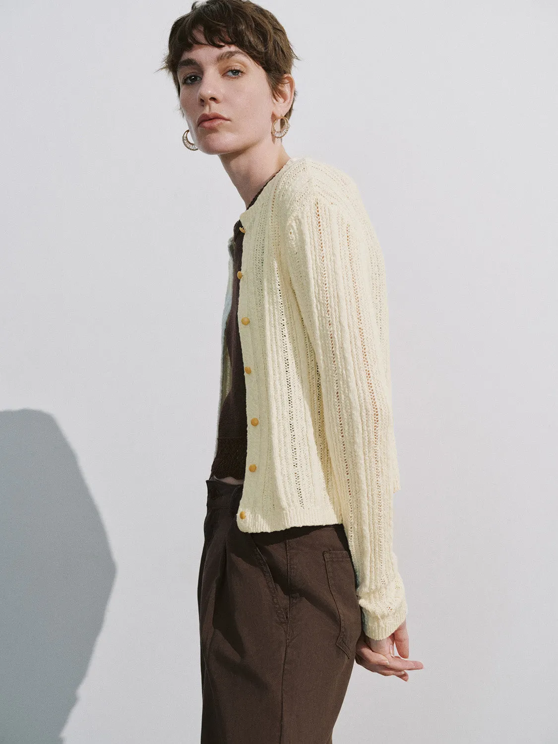 Crew Neck Knitted Cardigan sold by Urban Revivo product image thumbnail 3