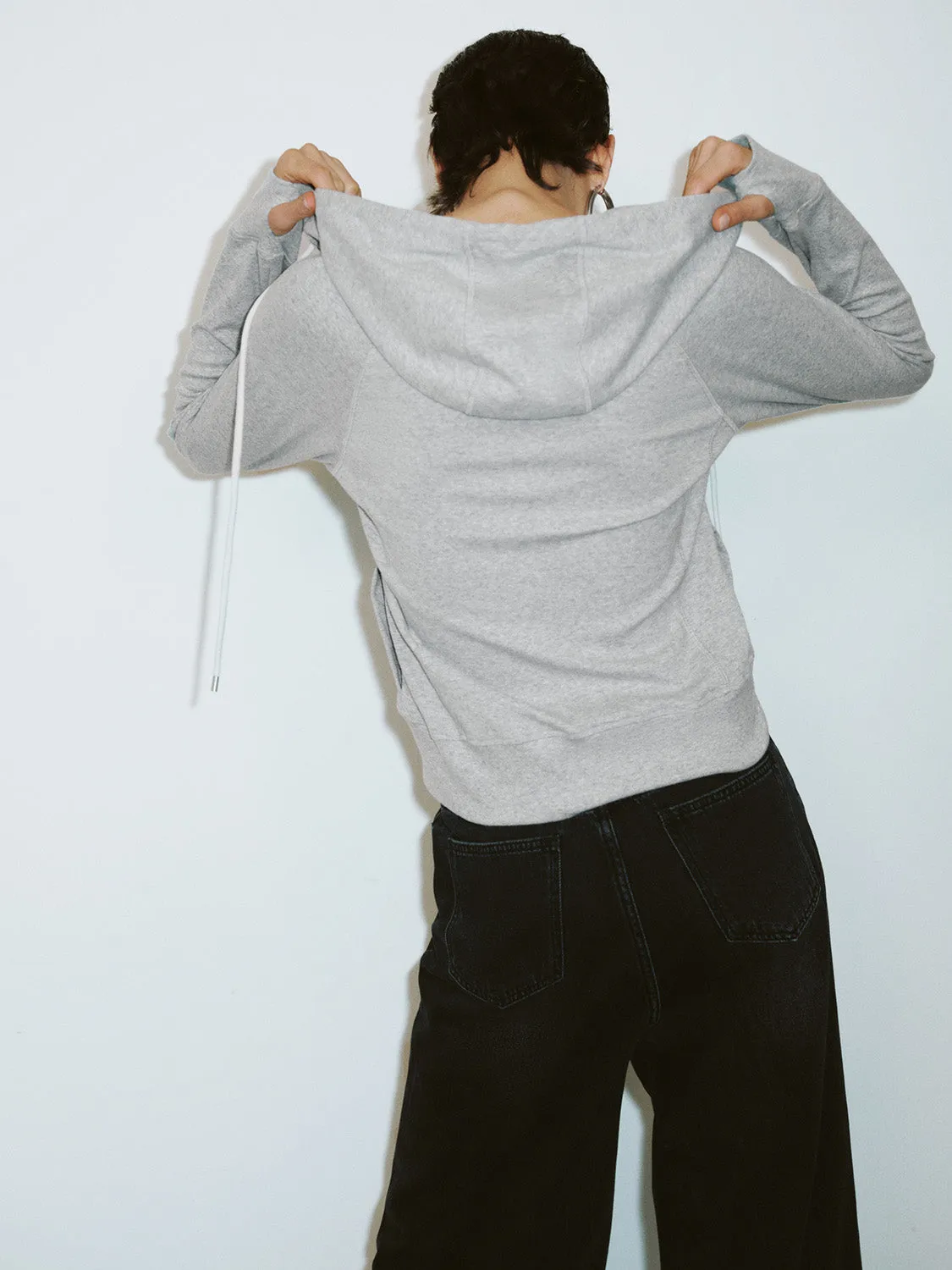 Zipper Front Hooded Straight Jacket sold by Urban Revivo product image thumbnail 4