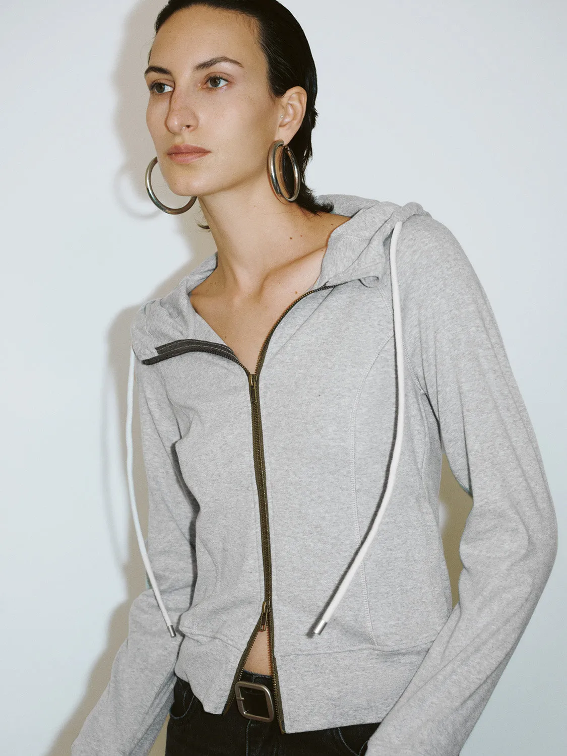 Zipper Front Hooded Straight Jacket sold by Urban Revivo product image thumbnail 3