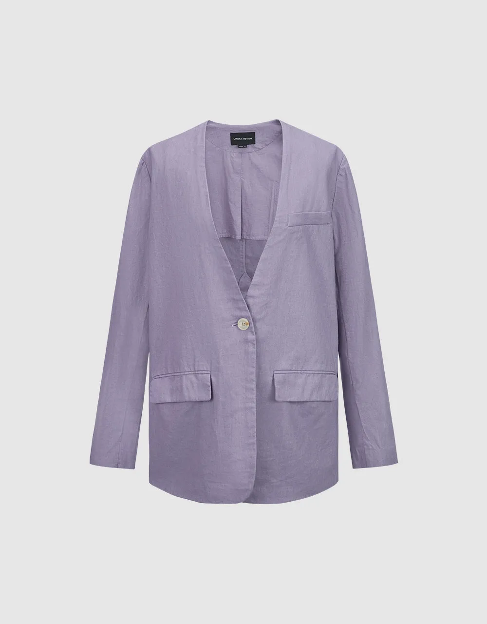 V-Neck One Button Loose Blazer sold by Urban Revivo product image thumbnail 2