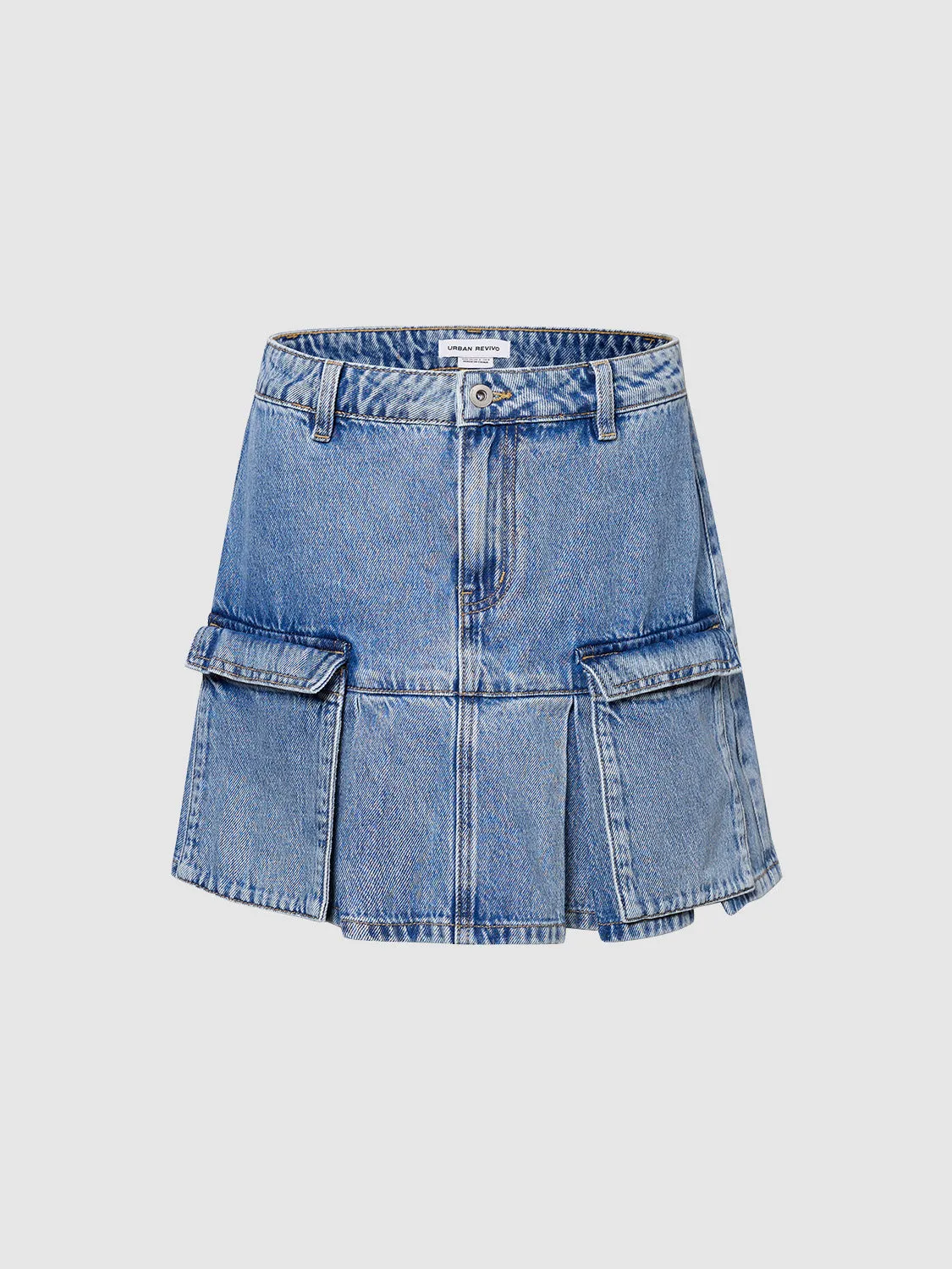 Multi Pocket Mini Denim Skirt sold by Urban Revivo product image thumbnail 3