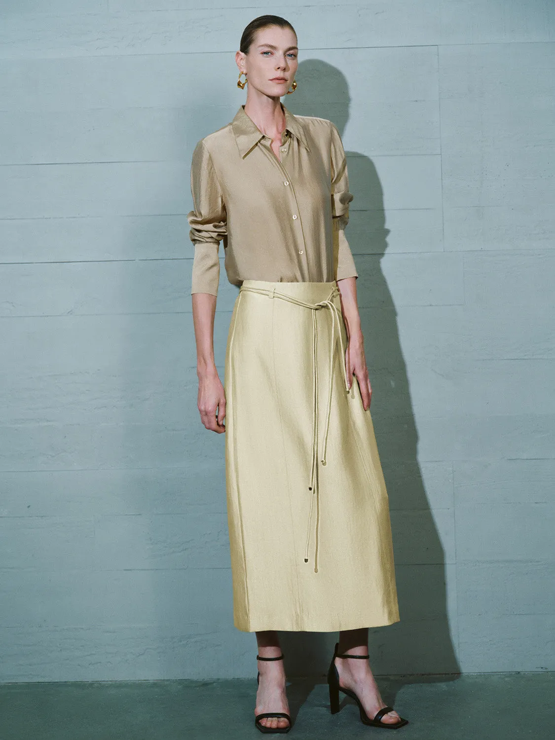 Midi Straight Skirt With Rope sold by Urban Revivo product image thumbnail 5