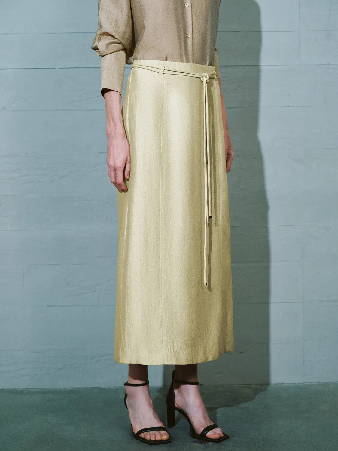 Midi Straight Skirt With Rope sold by Urban Revivo product image thumbnail 3