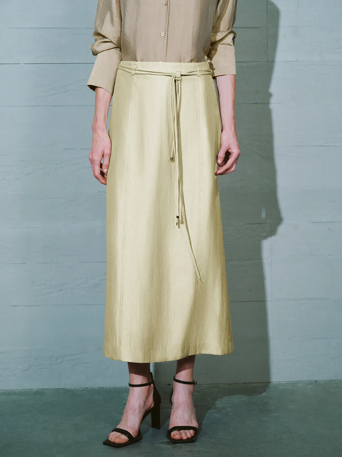 Midi Straight Skirt With Rope sold by Urban Revivo product image thumbnail 2