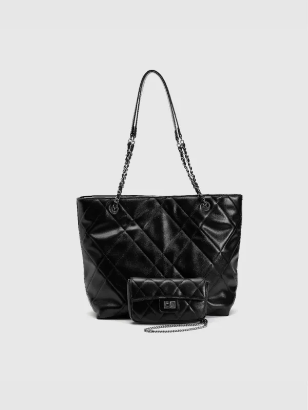 Chained Quilted Embossed Tote Bag sold by Urban Revivo