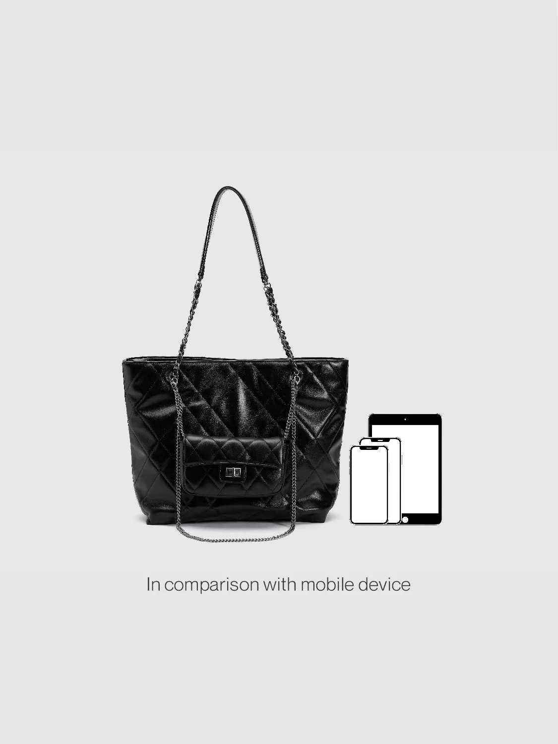 Chained Quilted Embossed Tote Bag sold by Urban Revivo product image thumbnail 2