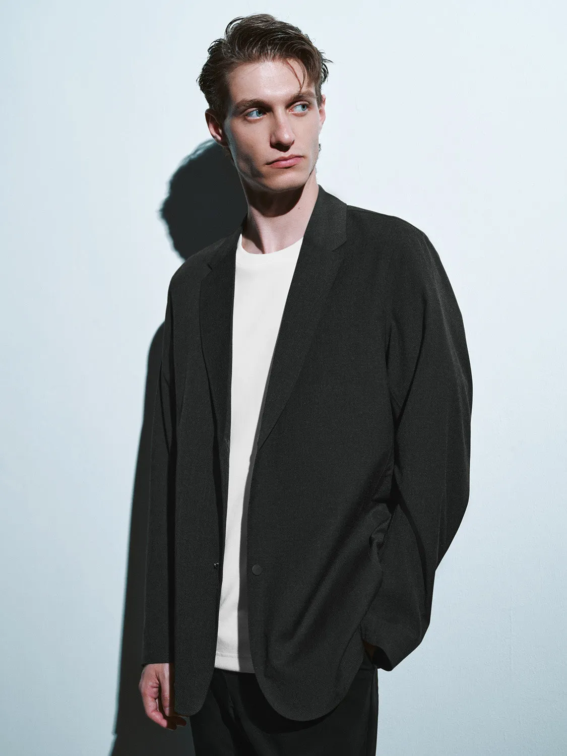 Notch Lapel Loose Blazer Jacket sold by Urban Revivo product image thumbnail 3