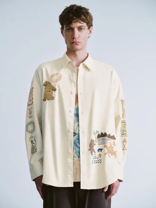 Printed Button Up Oversized Shirt sold by Urban Revivo