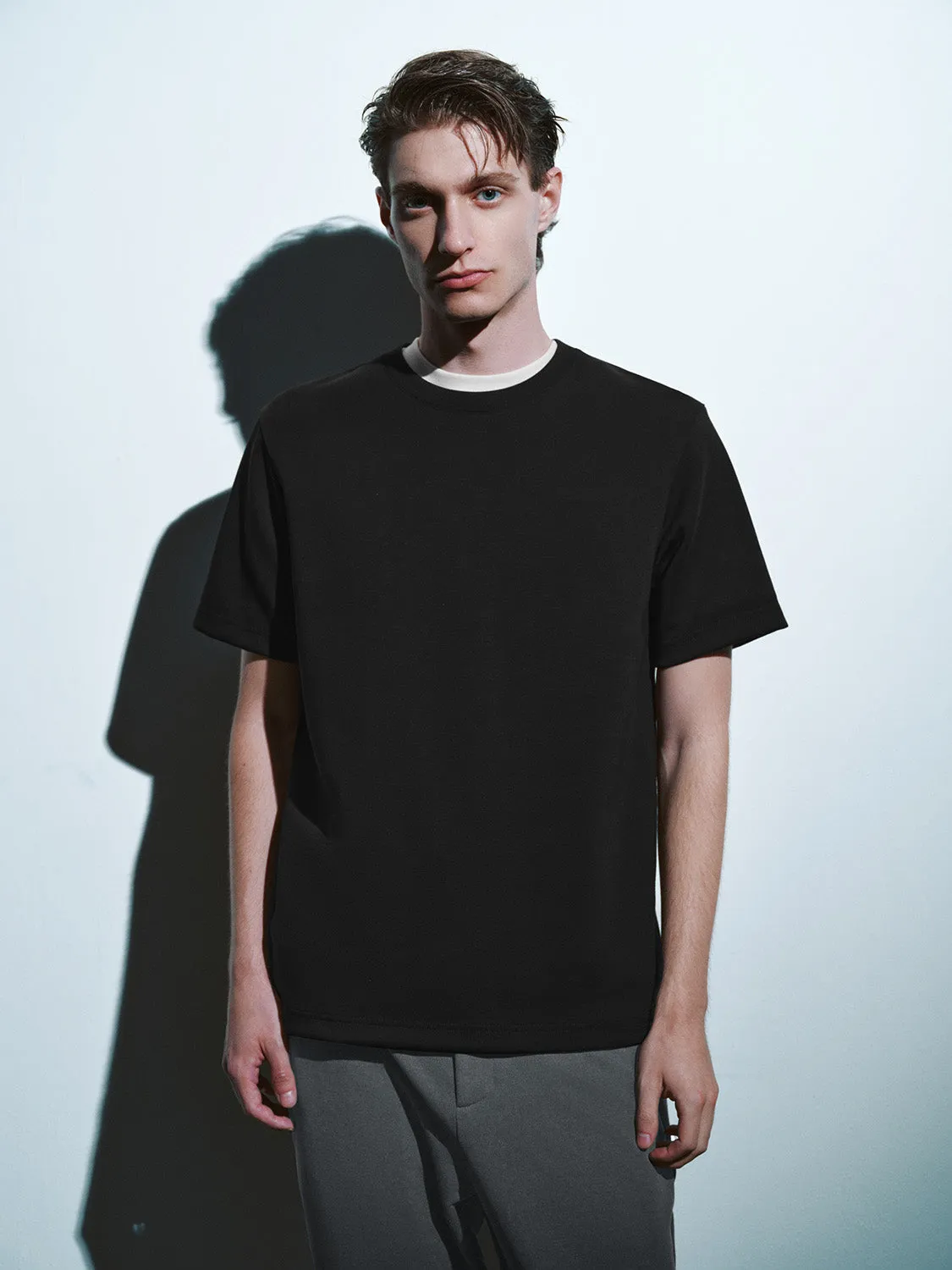 Crew Neck Straight T-Shirt sold by Urban Revivo