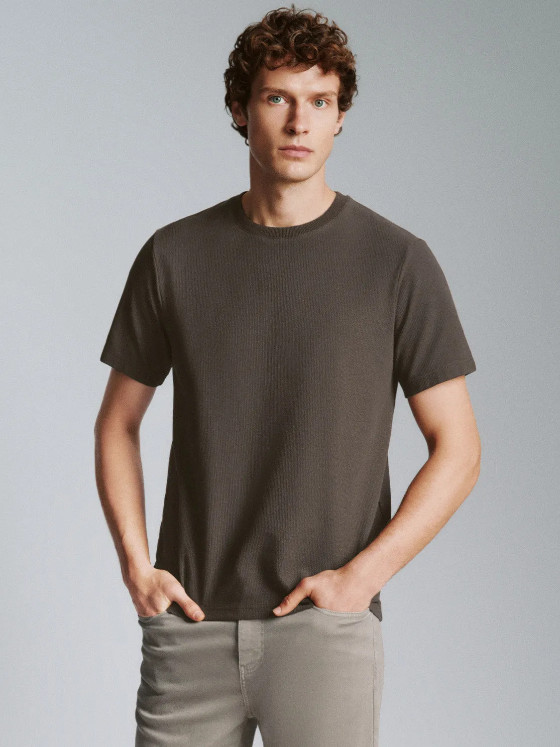 Crew Neck Straight T-Shirt sold by Urban Revivo