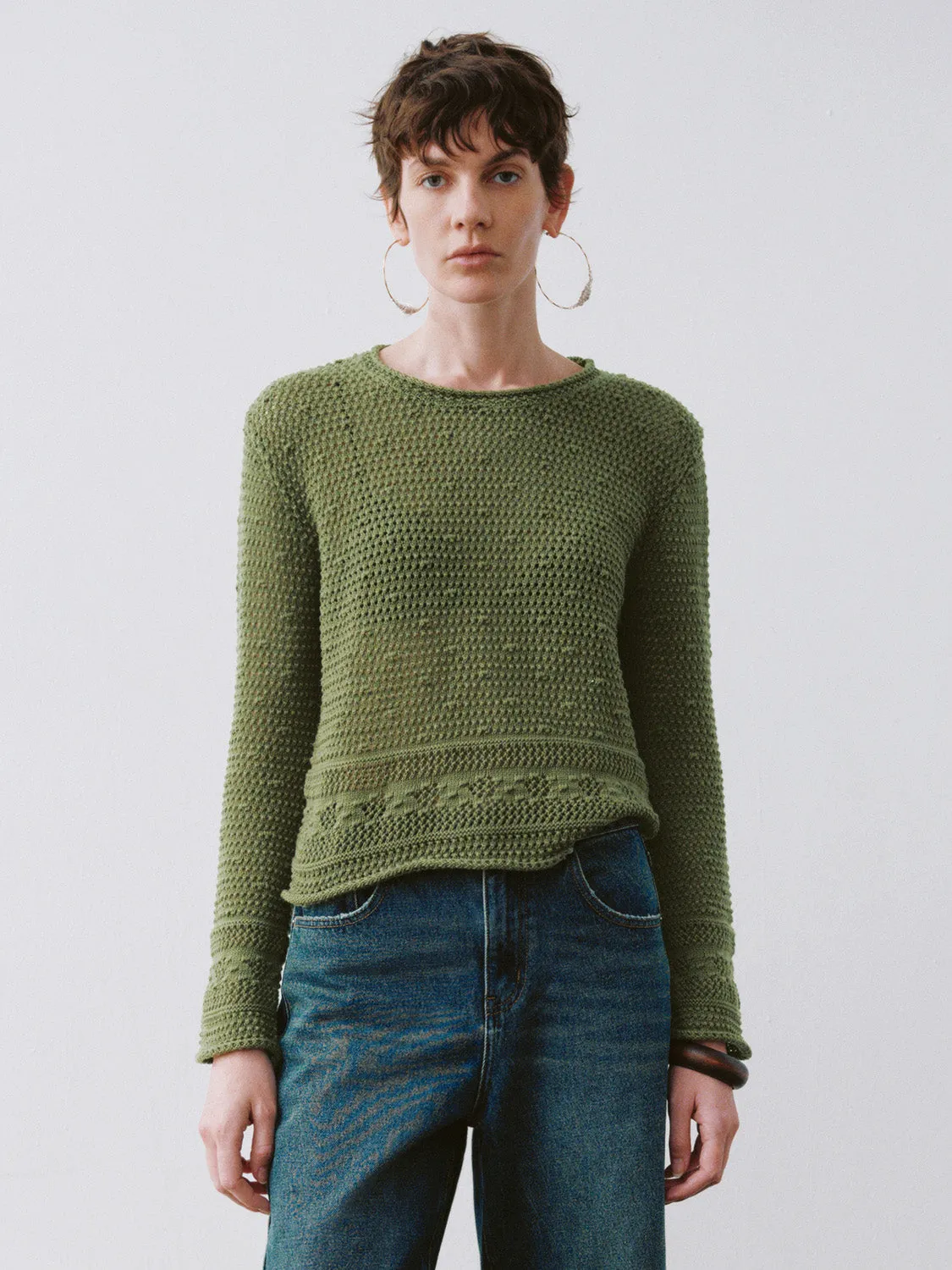 Crew Neck Loose Knitted T-Shirt sold by Urban Revivo