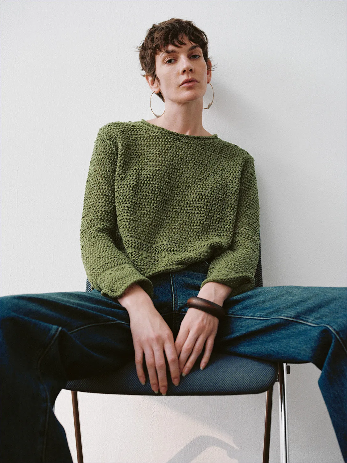 Crew Neck Loose Knitted T-Shirt sold by Urban Revivo product image thumbnail 3