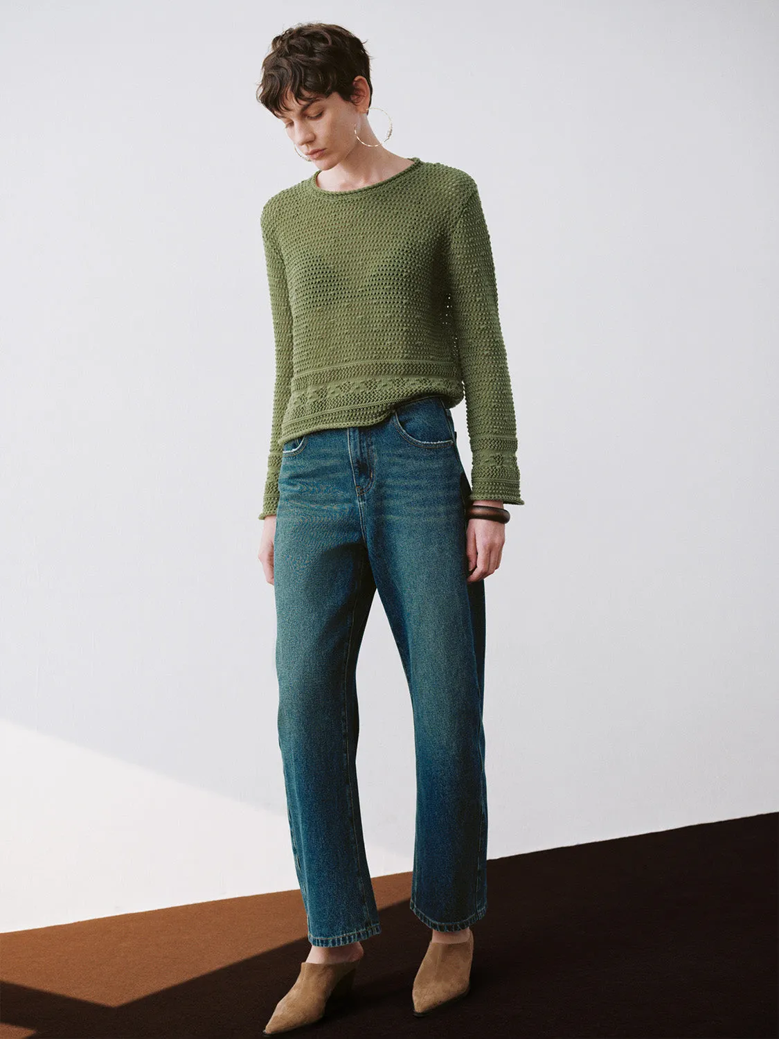 Crew Neck Loose Knitted T-Shirt sold by Urban Revivo product image thumbnail 5